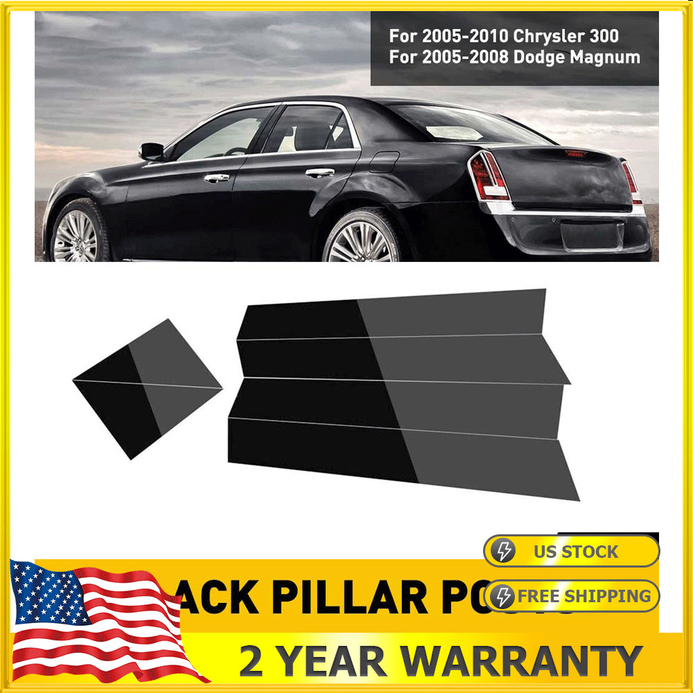 Decotative Black Pillar 6pcs Posts Door Set Trim Fit For Chrysler 300 2005-2010