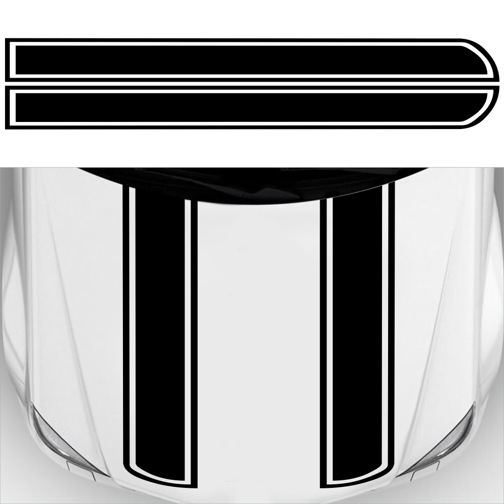 Vinyl Stripe Styling Decal Sticker For Racing Car Truck Pickup Hood Body 1 Pair