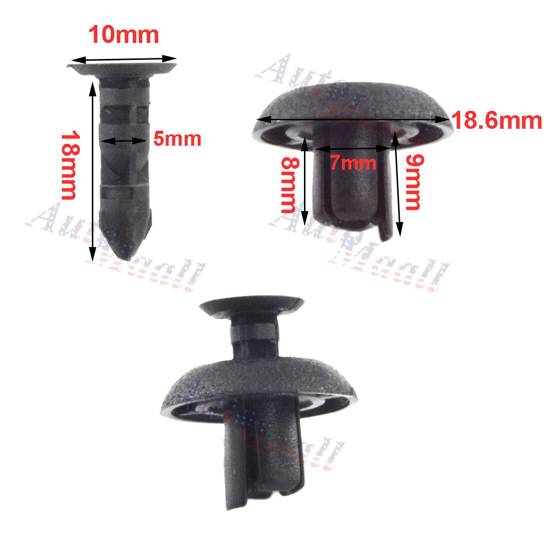 100pcs Engine Cover Radiator Grille Bumper Clips for Toyota Lexus Scion 7mm Hole