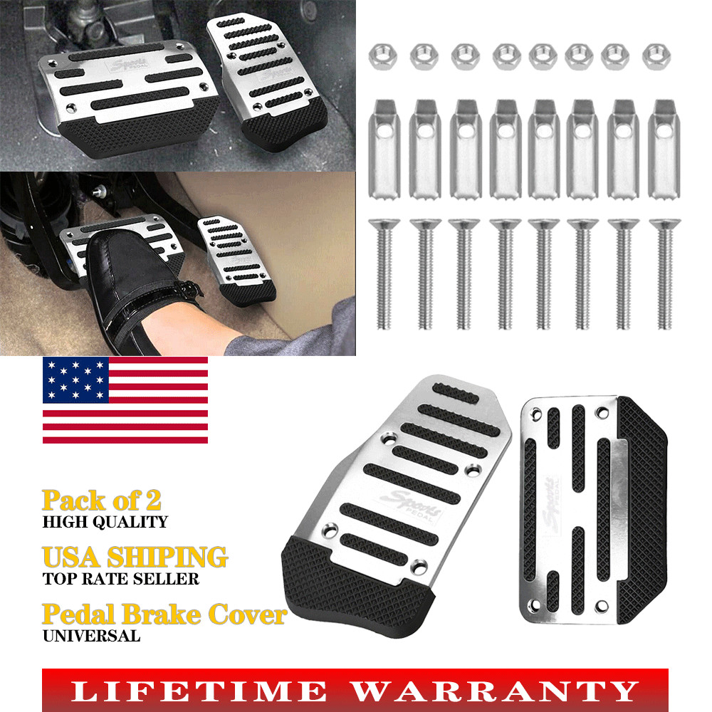 NEW Non-Slip Automatic Car Gas Brake Foot Pedal Pad Cover Accelerator Silver
