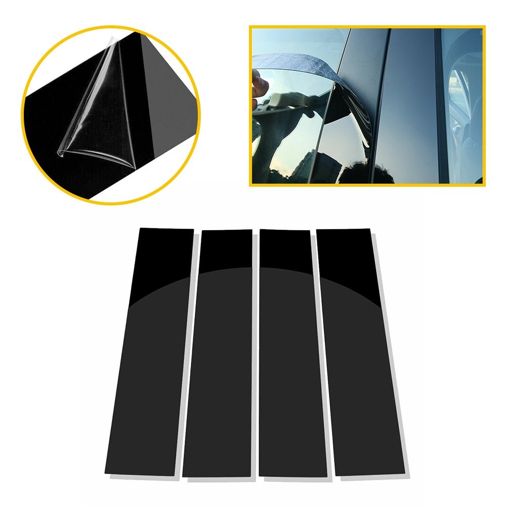 Glossy Black Pillar Post For 2004-2014 Ford F-150 4pcs Set Door Trim Cover Parts