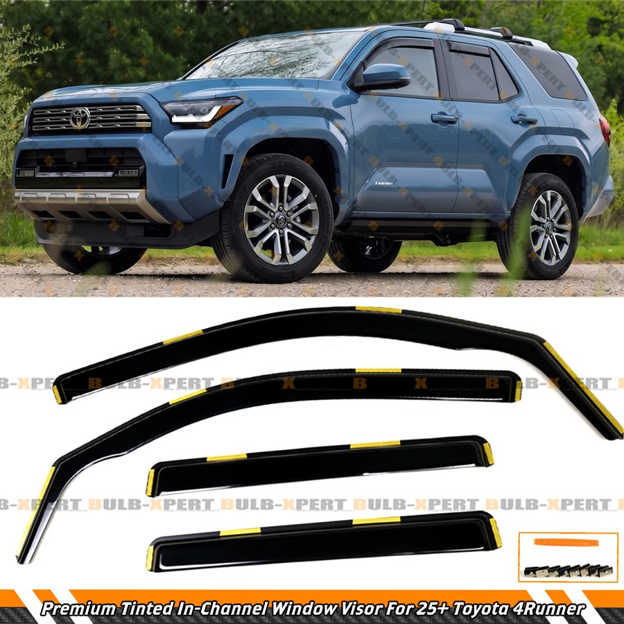 For 2025-26 Toyota 4Runner Premium In-Channel Window Visor Rain Guard Deflectors
