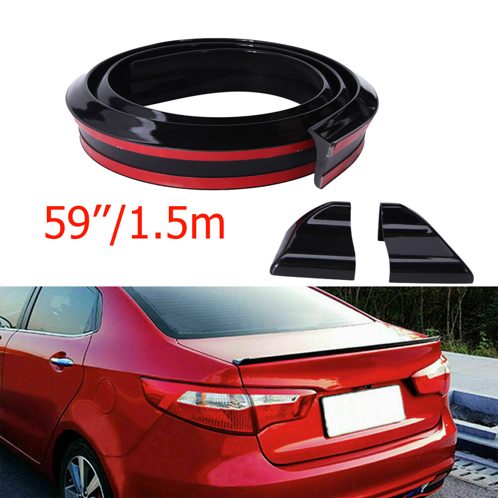 1.5M 59” Car Rear Roof Splitter Spoiler Tail Wing Protector Trunk Lip Stickers