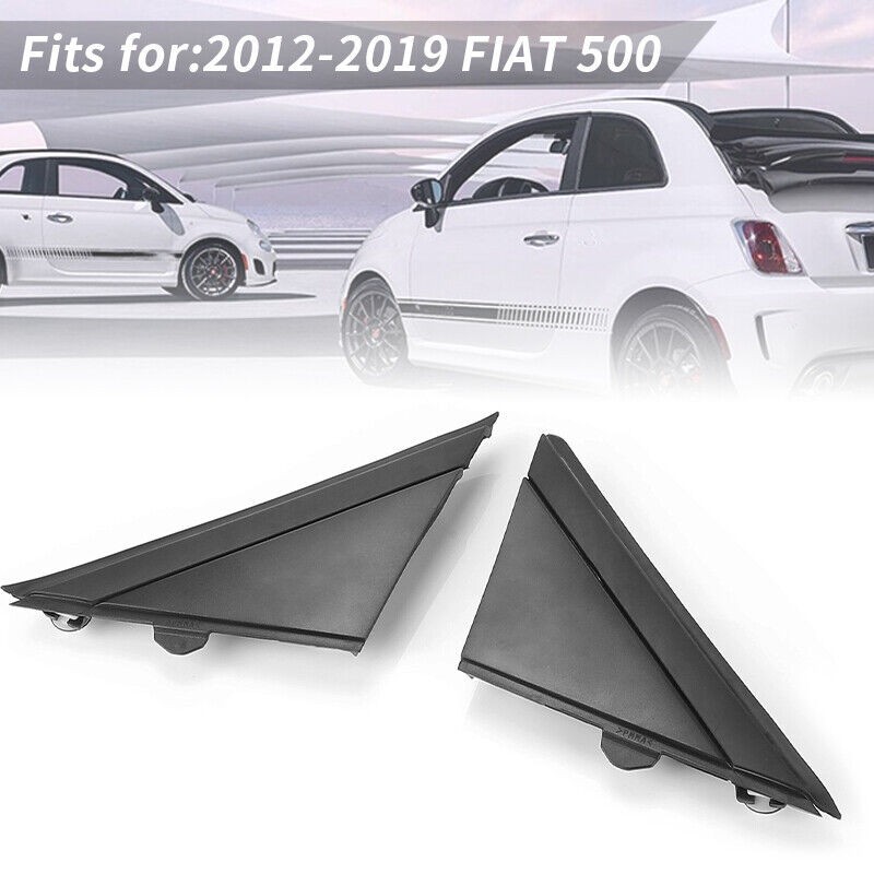 Left+Right Window Fender Side Mirror Corner Molding Trim For Fiat 500 2012-2019