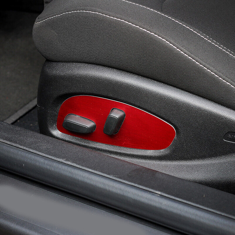 Aluminium Alloy Seat Adjustment Panel Cover Trim For Chevrolet Camaro 2017+ Red