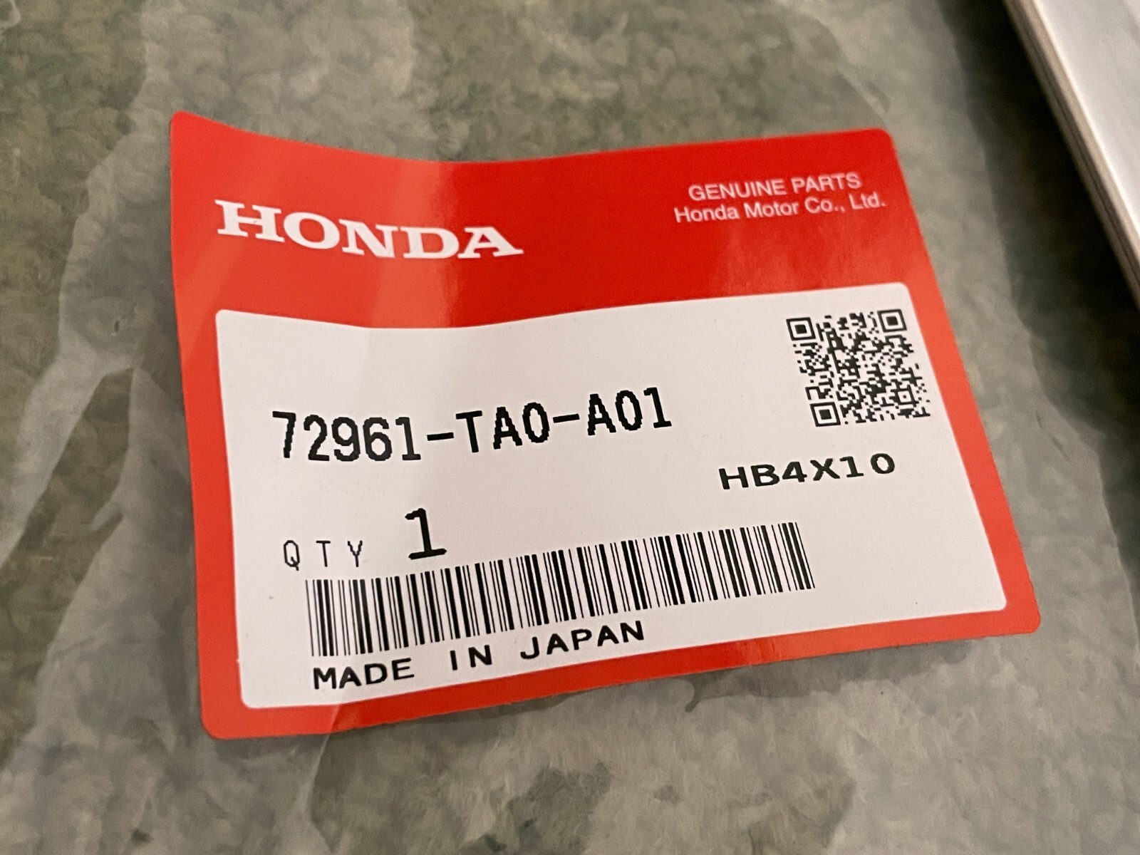 Honda Genuine Accord 2008-2012 Rear Left Upper Molding Sash 72961-TA0-A01 OEM