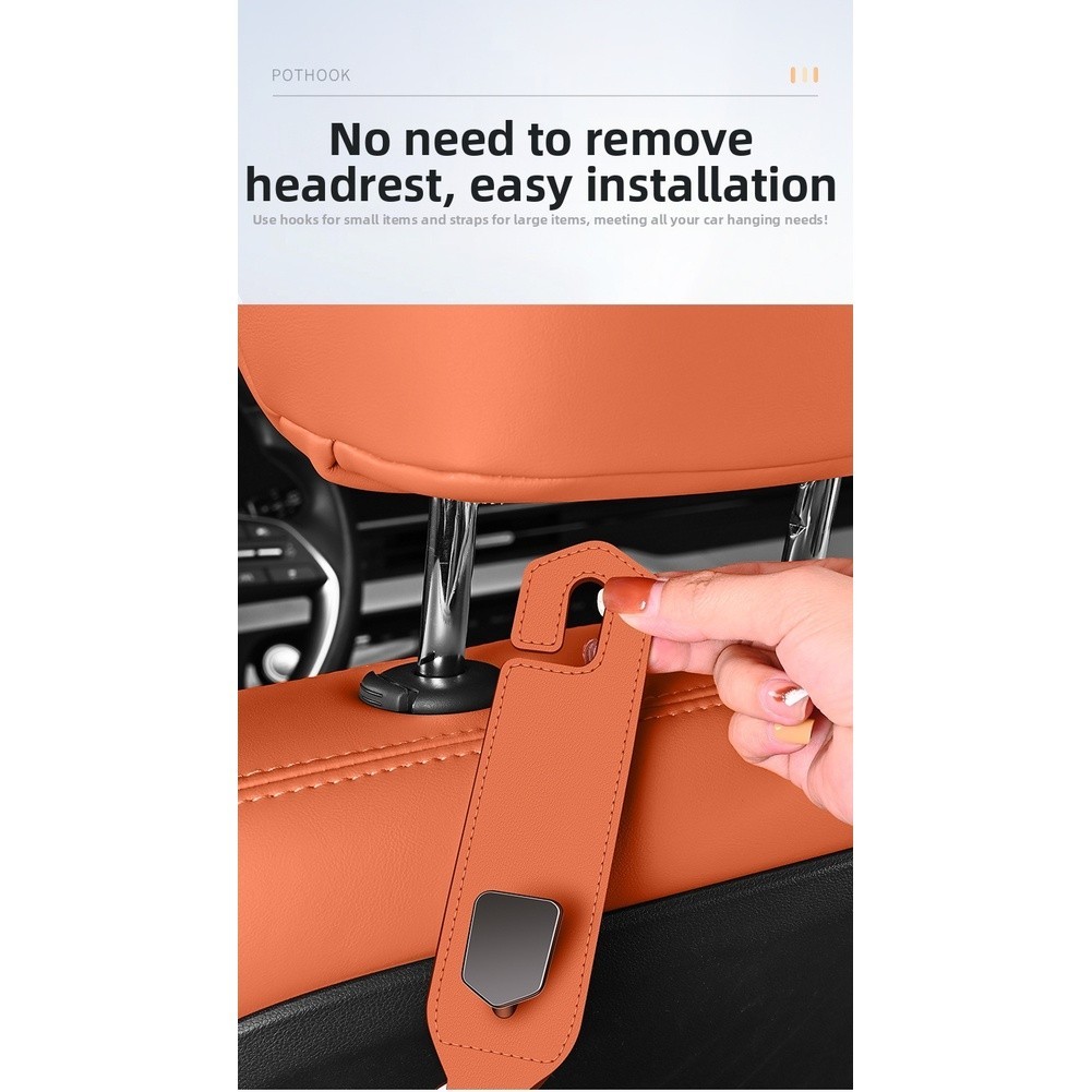 Car Seat Hook Organizer for Vehicle Hanging Storage Black Orange Colors