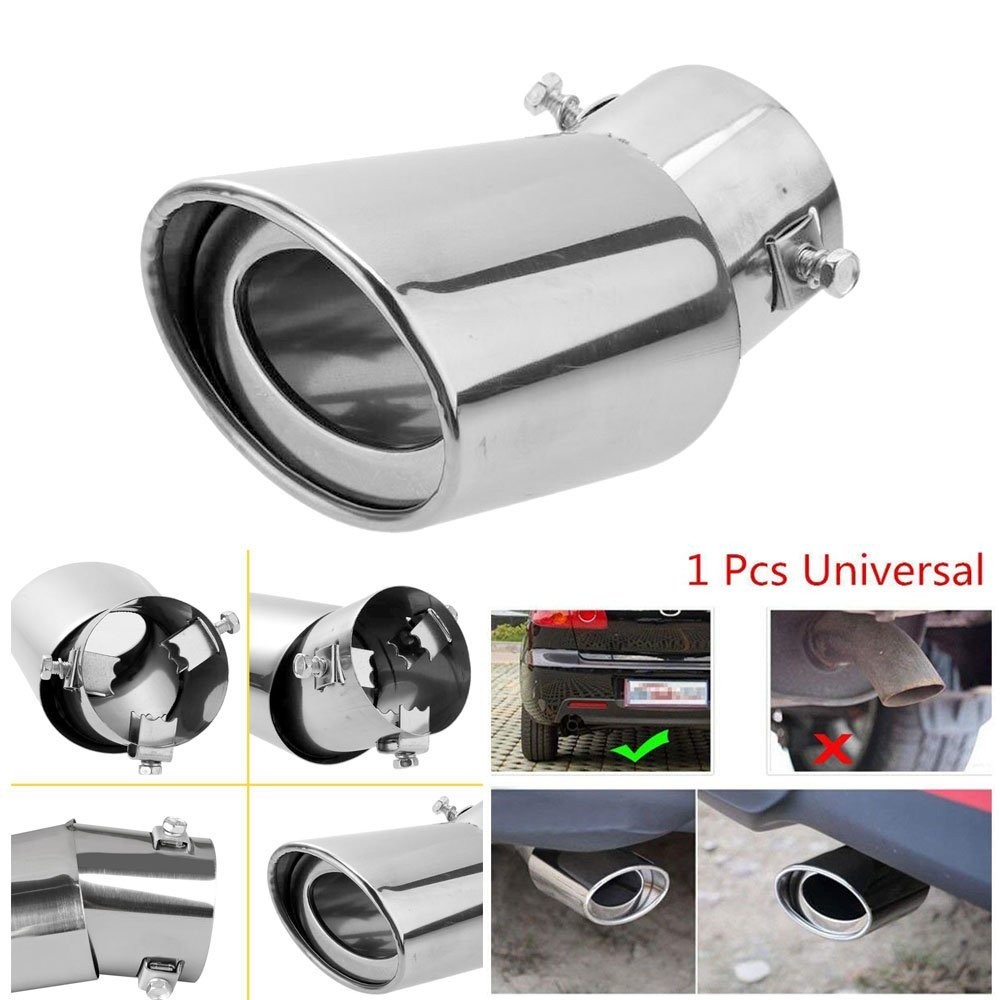 Muffler Tip Exhaust Pipe Effect Chrome Stainless Car Steel 1.75-2.5 inch EAD
