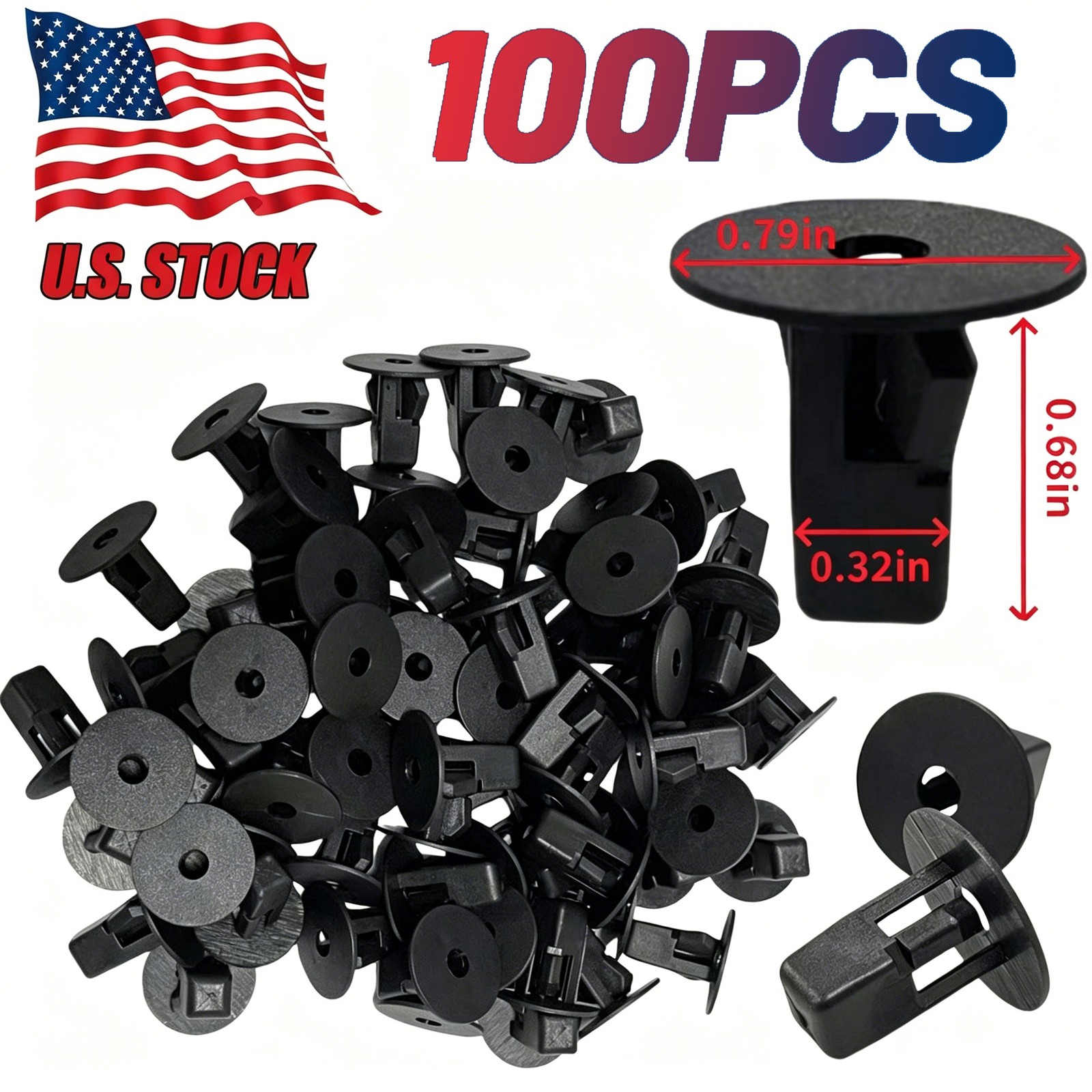 F100PcsBeautiful Fender Liner Screw Grommet Clips For Toyota Lexus 90189-06013