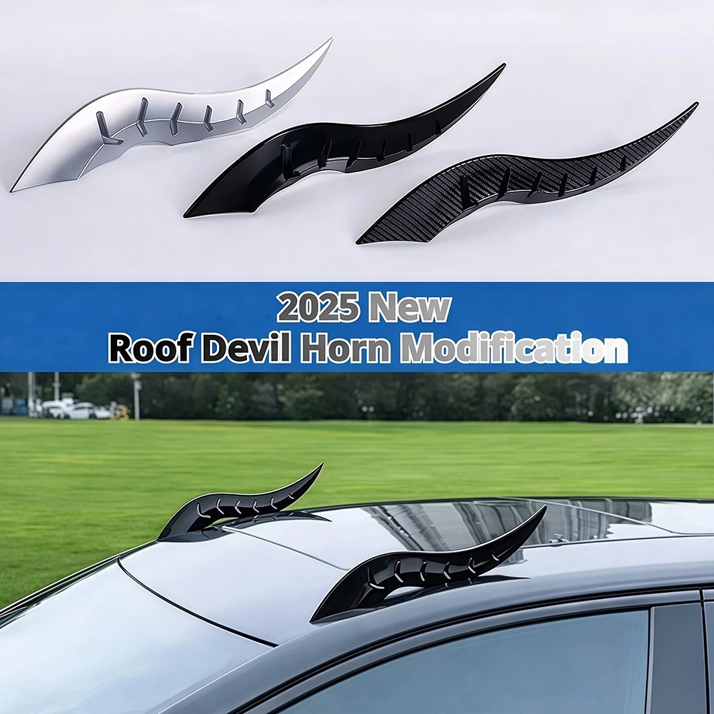 Bull Stickers 3D Design Car Roof Dragon Devil Horn Emblem Badge Decoration