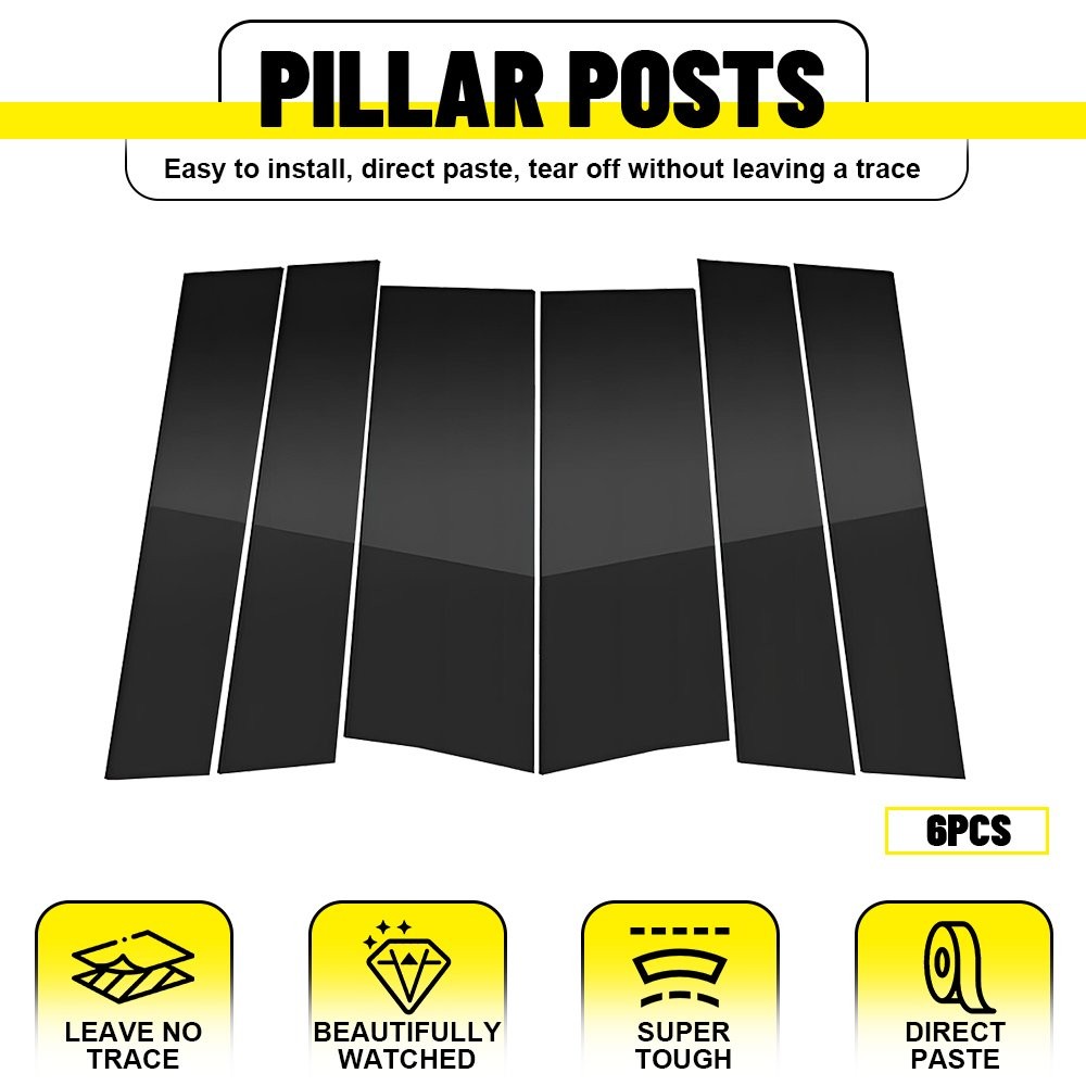 6X For Honda Odyssey 2011-17 North America Glossy Black Pillar Post Door Trim EA