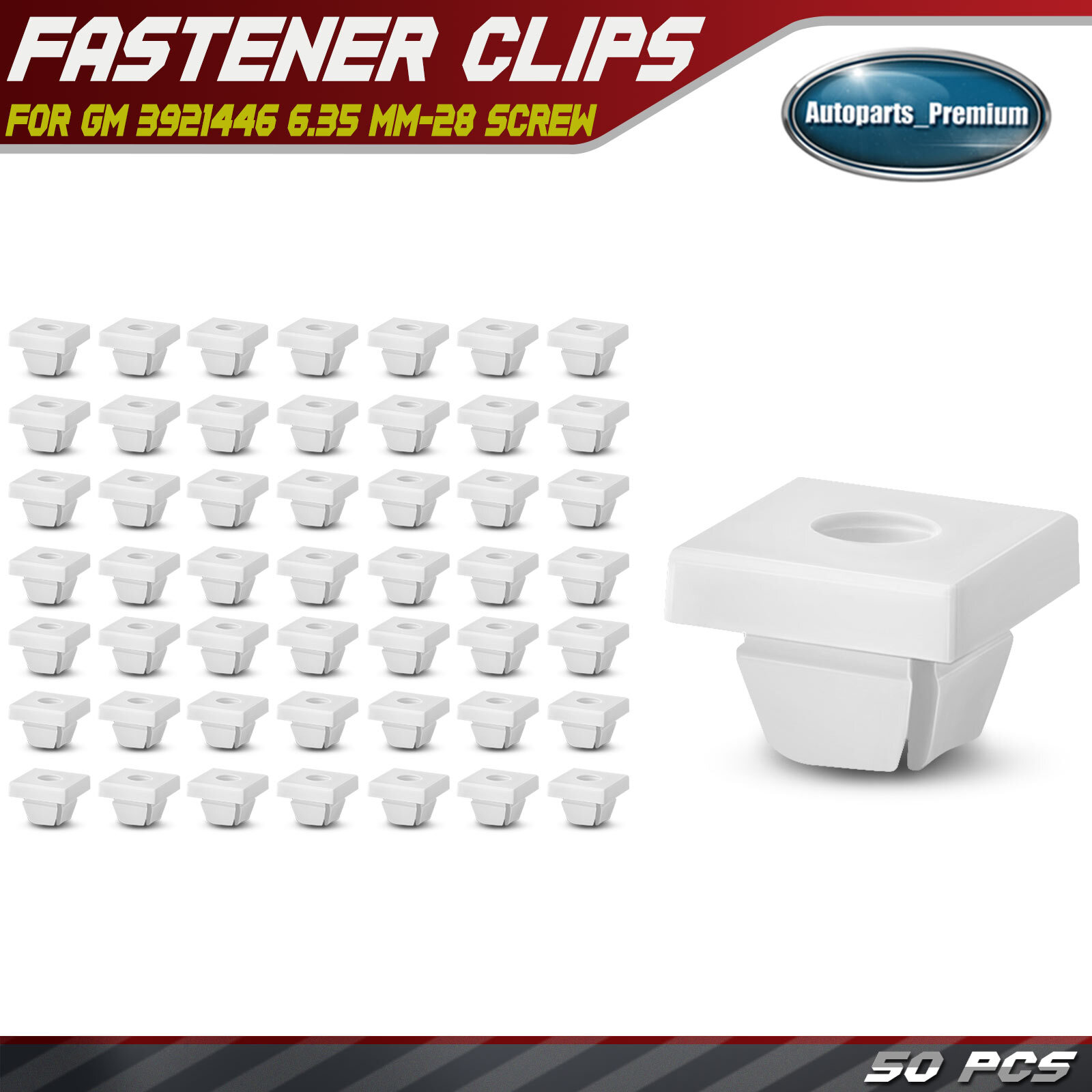 50Pcs Used with 6.35 mm-28 Screw White Fasteners Adjusting Nut for GM 3921446