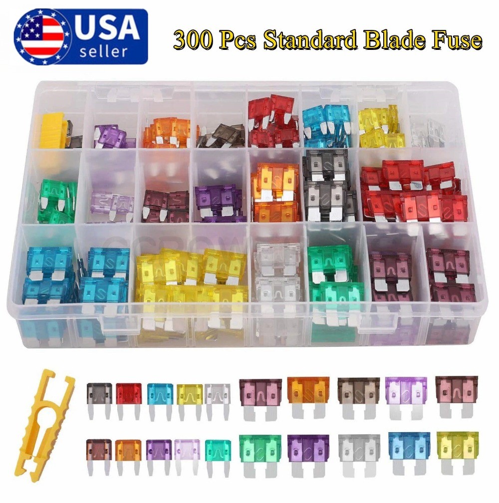 300pcs Car Blade Fuse Assortment Assorted Kit Blade Set Auto Truck Automotive