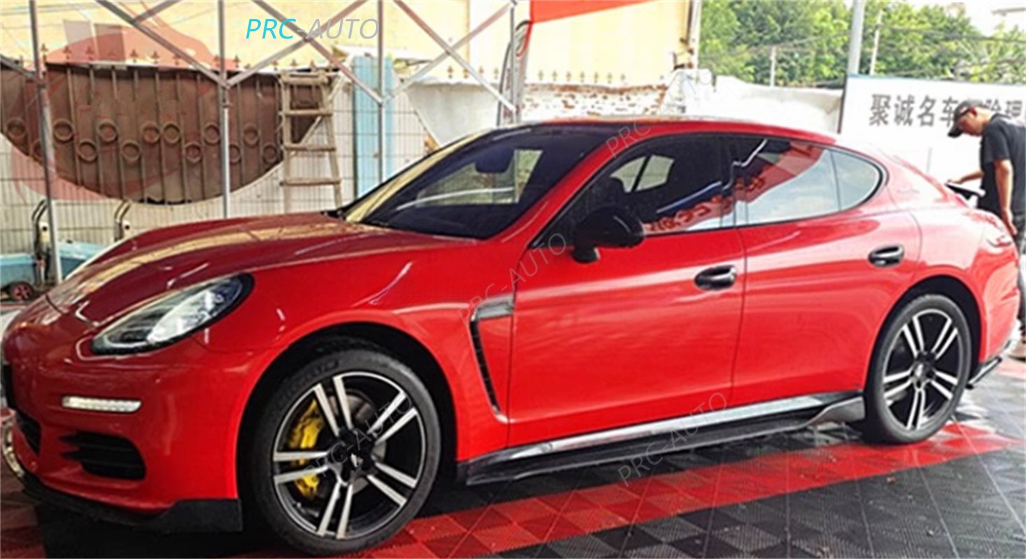 Real Carbon Fiber Sideskirts Spoiler Trim For 2014-2016 Porsche Panamera 970.2