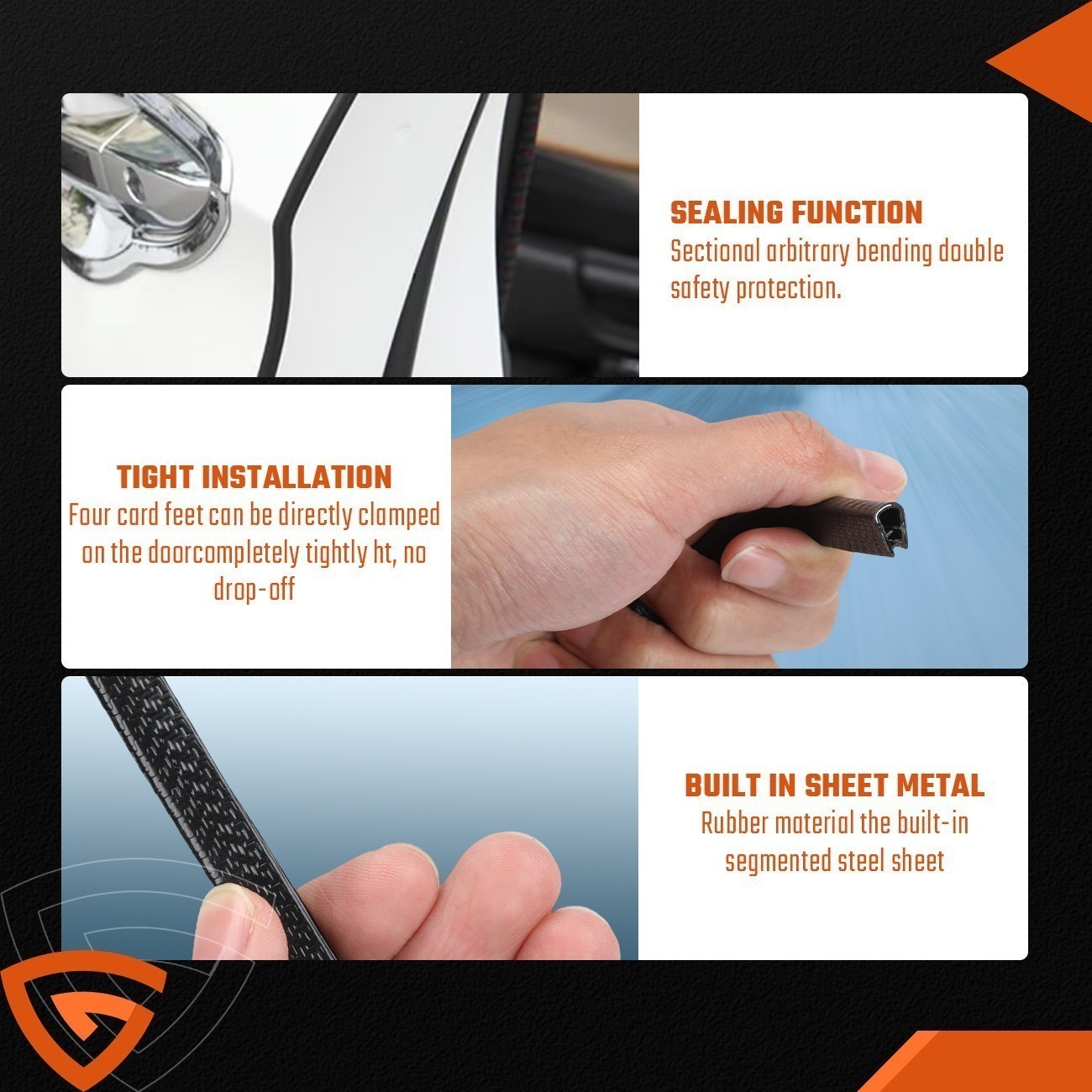 20-foot U-shaped rubber seal Car Door Edge Guard Molding Premium 6M/20FT