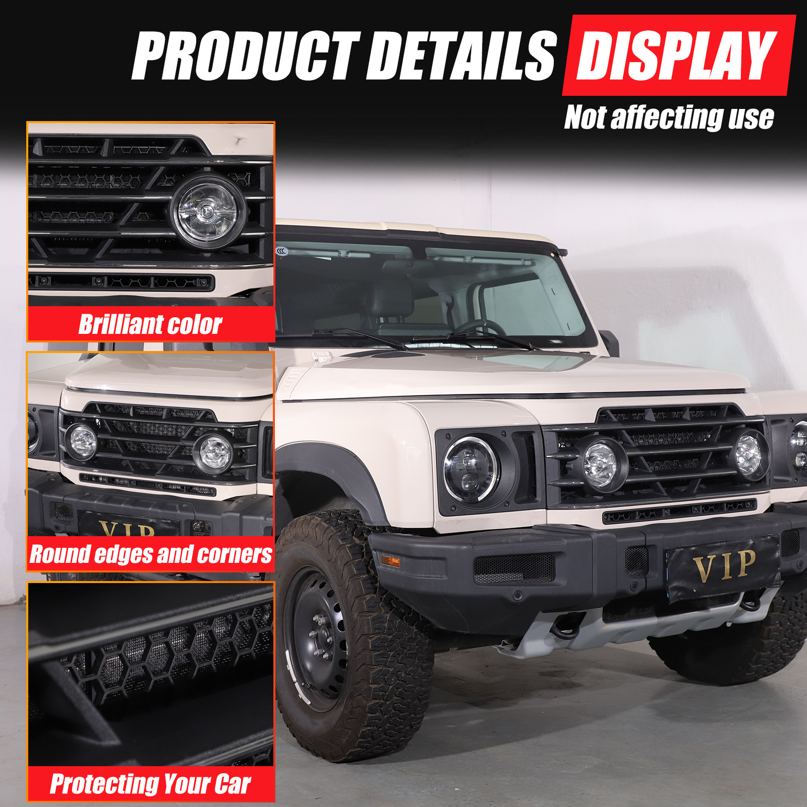 Front Grille Mesh Grille Insert For Ineos Grenadier 2024-2025 Aluminum Alloy NEW