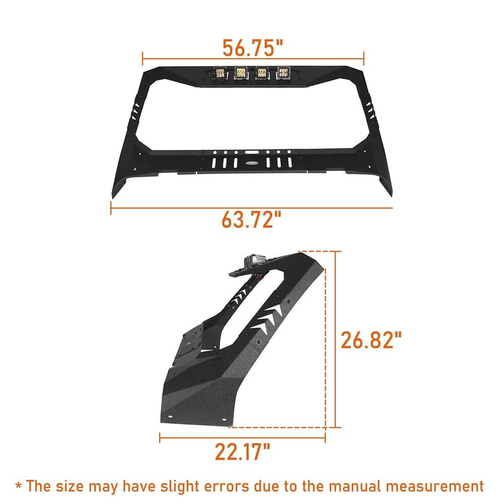 Mad Max Windshield Frame Cover Visor Cowl Fit Jeep Wrangler JL 18-26 & Gladiator