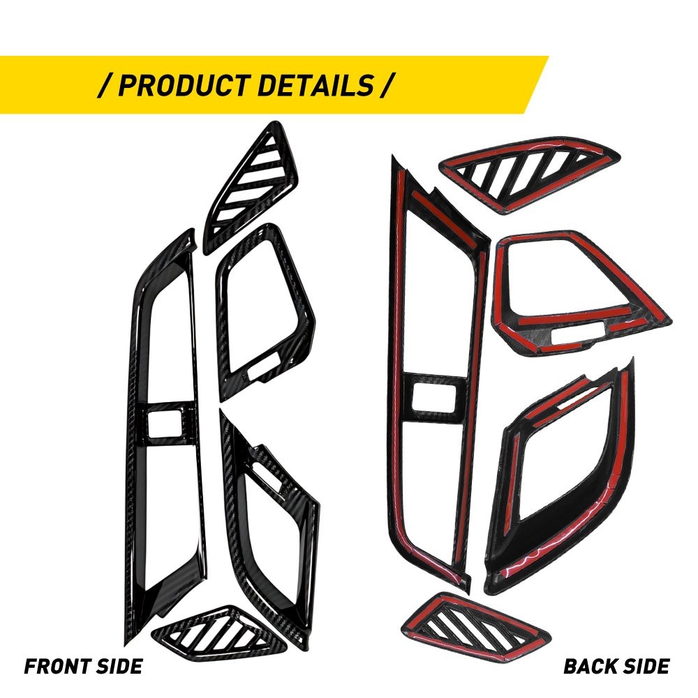 For Honda Civic 10th 2016-2020 Carbon Fiber Style Dashboard Air Vent Cover Case