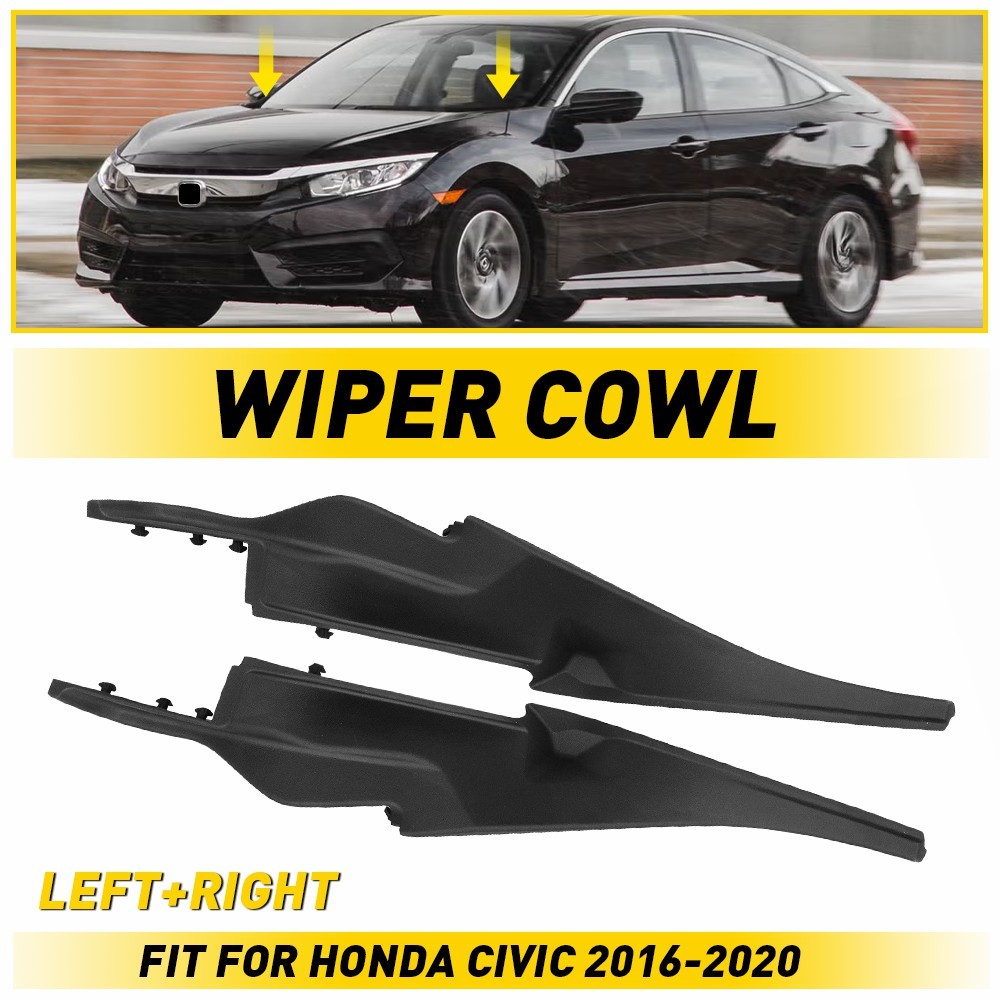 Front Windshield Cowl Panel Covers Trim For Honda Civic 2016 2017 2018 2019 2020