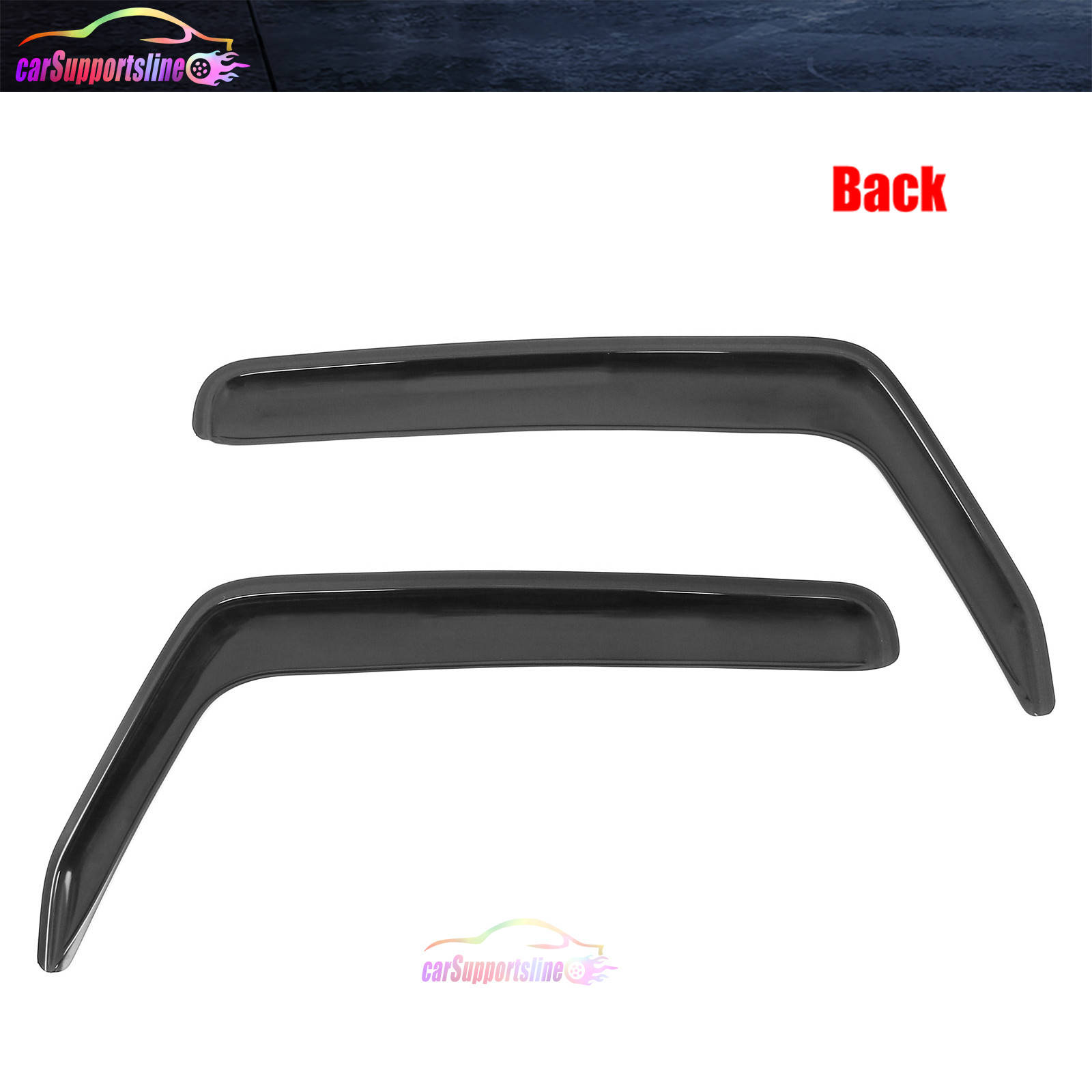 Fits 07-17 Jeep Wrangler & 18 Wrangler JK 2Dr In-Channel Window Visors w/ Sport
