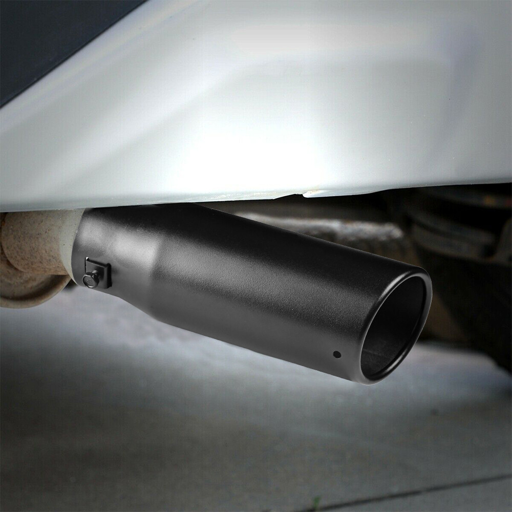 Black Steel Car Stainless Pipe Exhaust Tail Tip Muffler Accessories Universal