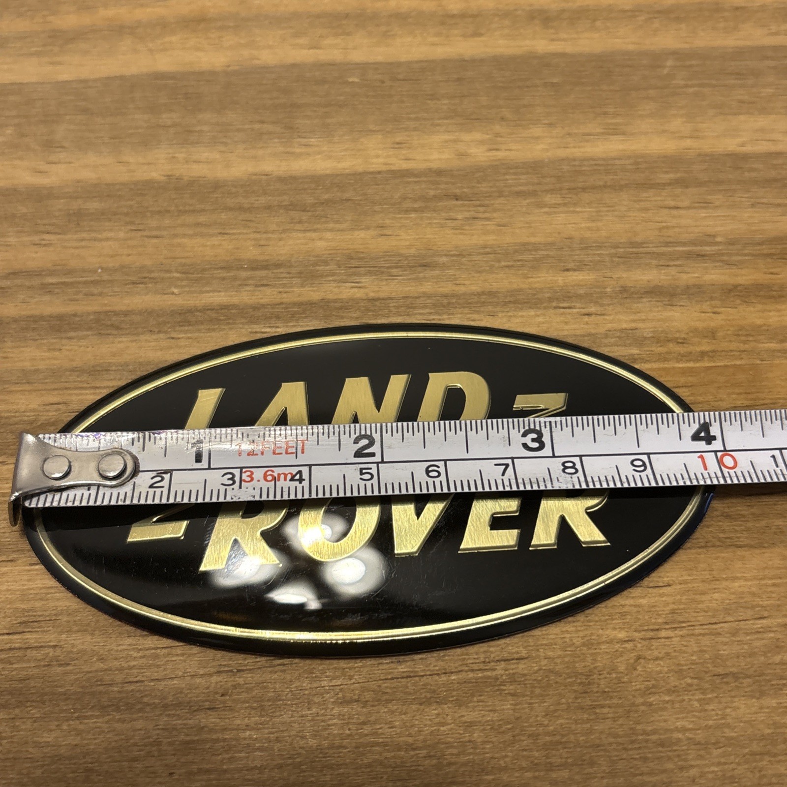 2pc 3d Black Gold Land Rover Oval Emblem Badge Set Front Rear Adhesive