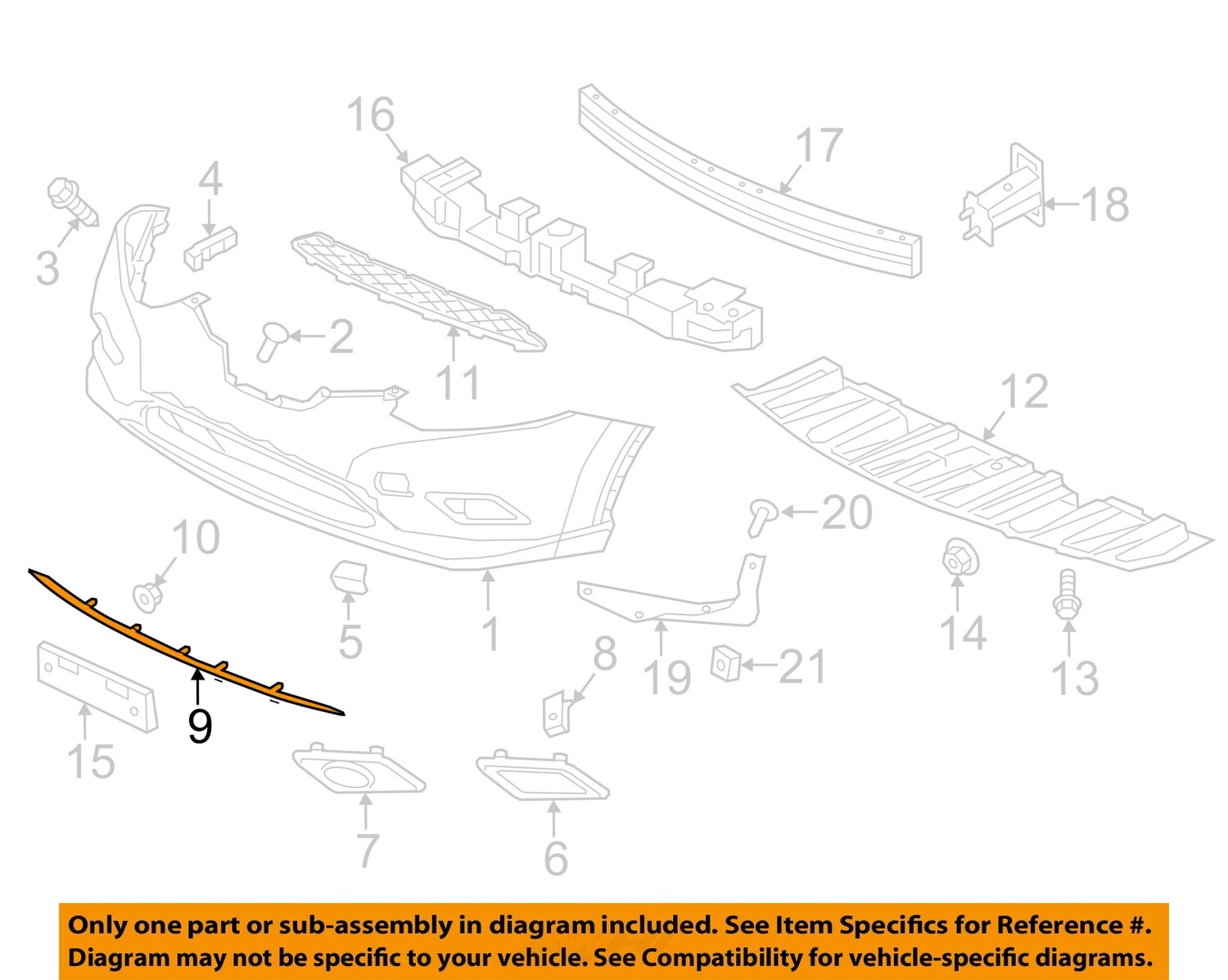 NISSAN OEM 14-16 Rogue Bumper Components-Trim Molding 620724BA0A