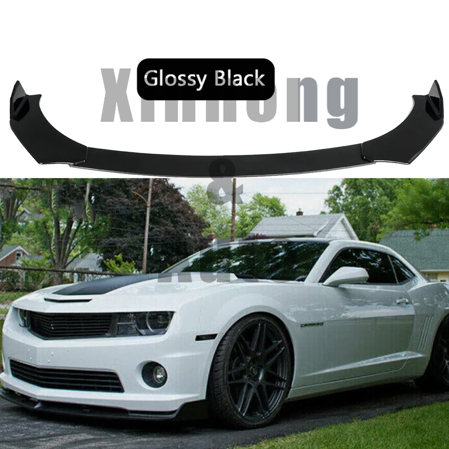 For Chevy Camaro Protector Front Bumper Chin Lip Splitter Spoiler Glossy Black