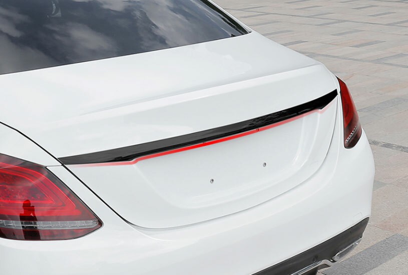 For 2015-2021 Benz C-Class W205 Chrome Black Rear Tailgate Trunk Lid Cover Trim