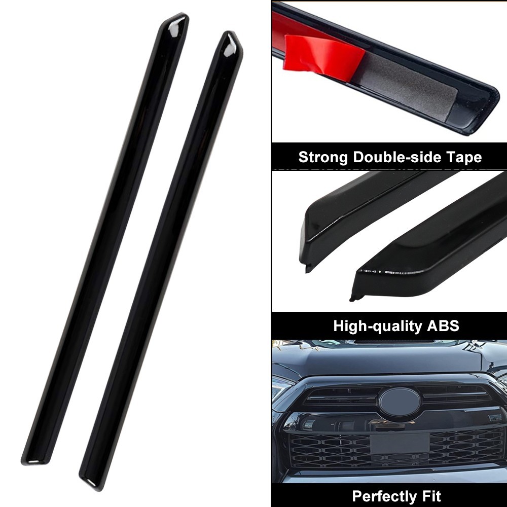 Gloss Black Front Center Grille Inserts Cover Overlay Trim for 2020-24 4Runner