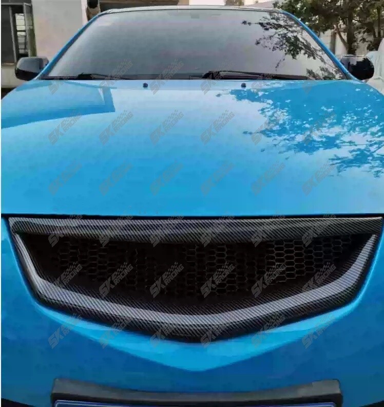ABS Carbon Fiber Look/Glossy Honeycomb Mesh Front Hood Grill Grille For Mazda 6