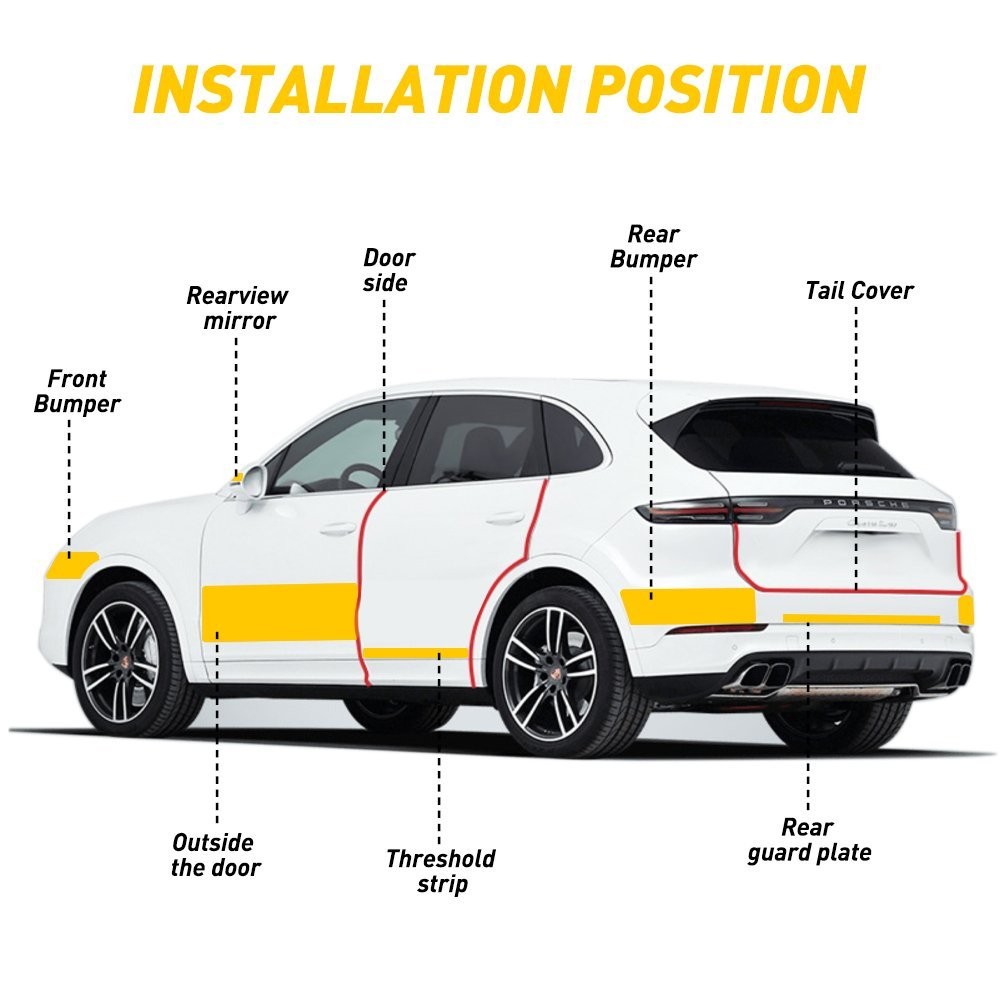 Protector Sill Scuff Auto Car Door Plate Anti-Sticker Scratch Bumper Strip 10ft