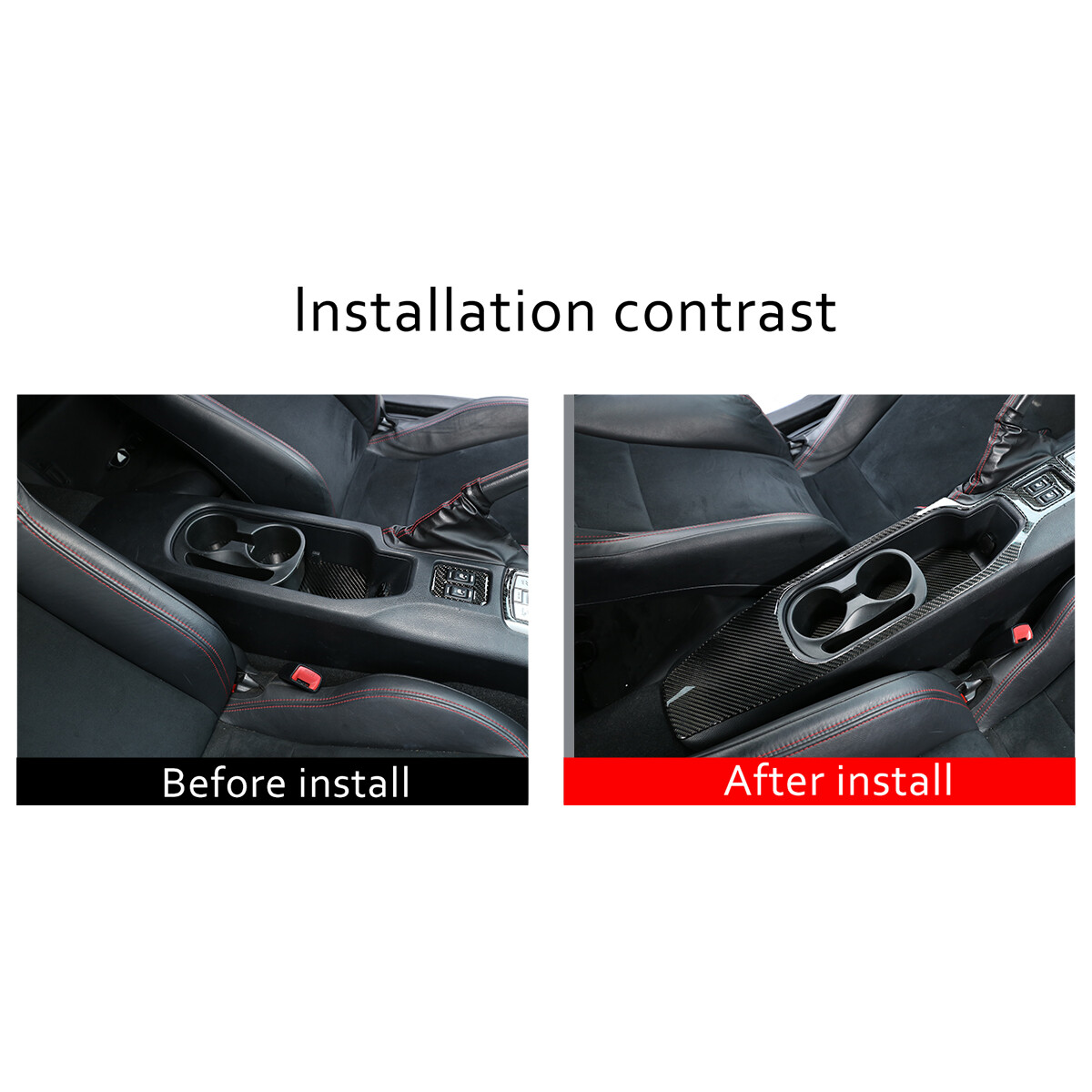 Carbon Fiber Watecup Panel Trim Cover For Toyota GT86 Scion FR-S Subaru BRZ 16+