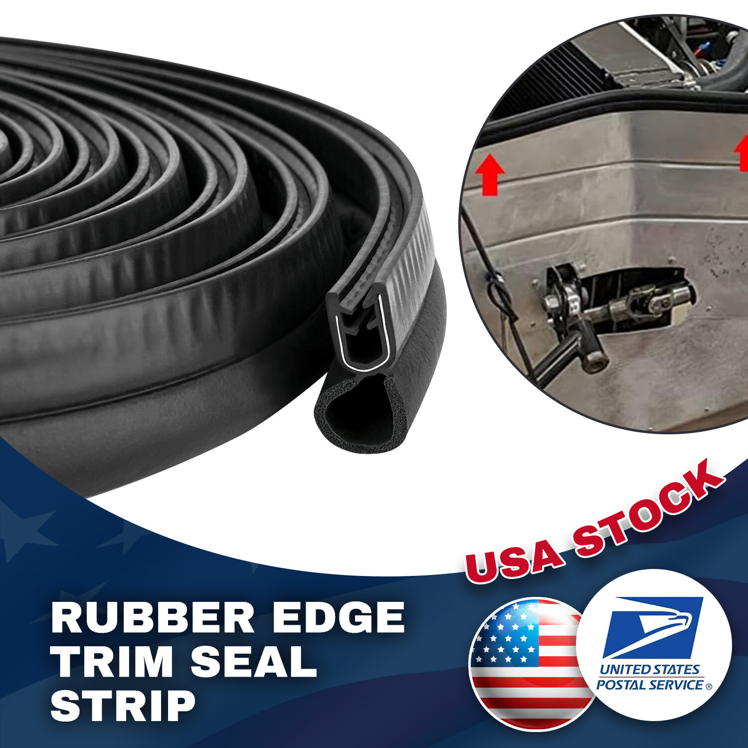 Universal Large Car Door Rubber Edge Trim Seal U-Shaped Side And Top Bubble Seal