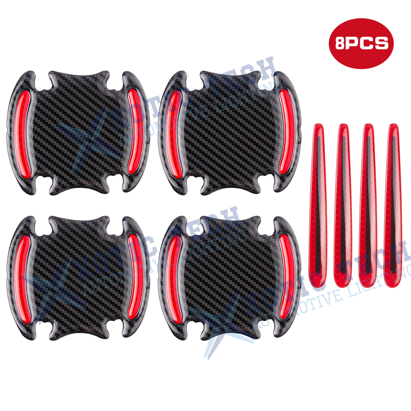 3D Door Handle Night Reflective Guard Sticker Strip For Dodge Challenger Charger