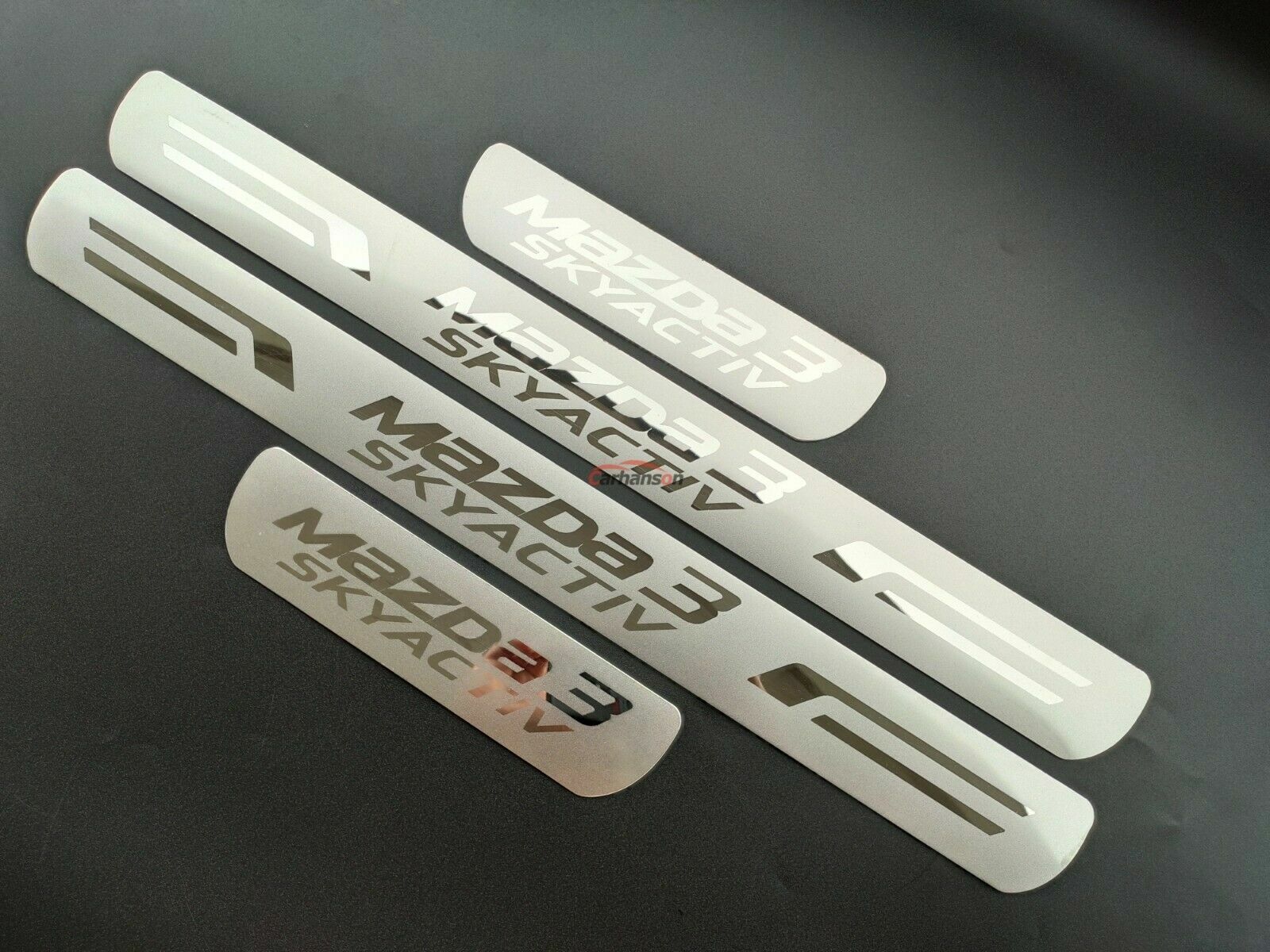 For Mazda 3 Accessories Stainless Steel Door Sill Sticker Protector Scuff Plate