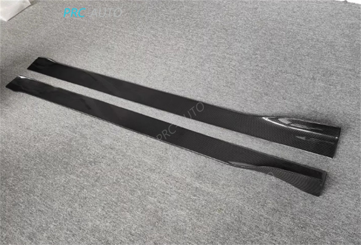 Real Carbon Fiber Sideskirts Spoiler Trim For 2014-2016 Porsche Panamera 970.2