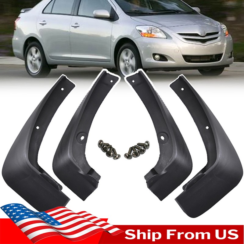 4x Mud Flaps TPO For Toyota Yaris 4dr Sedan 2007-2013 Splash Guards Front Rear