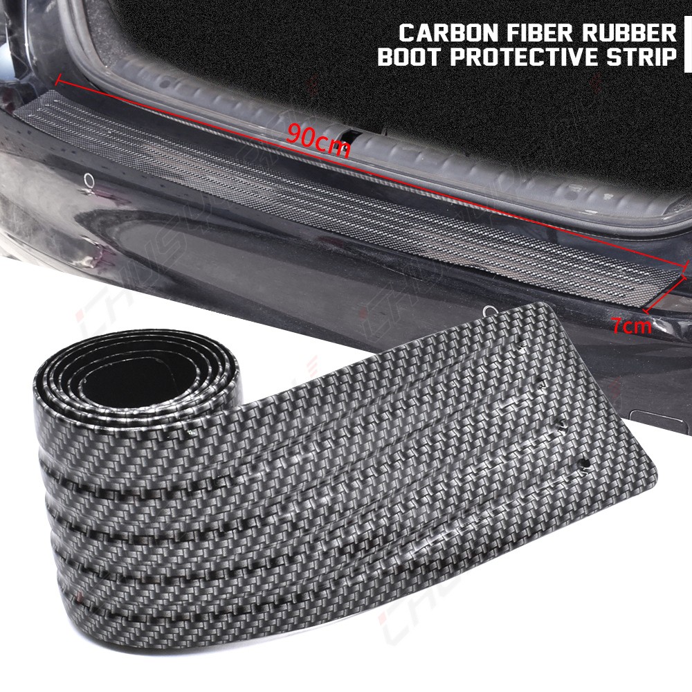 Car Rear Bumper Protector Guard, Carbon Fiber Anti-Scratch Trunk D Size: 90x7cm