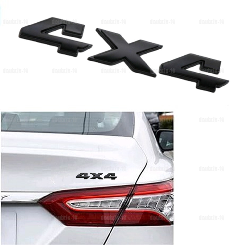 Black 4X4 Four-Wheel Drive Emblem Badge Tailgate Sticker Car Truck Accessories