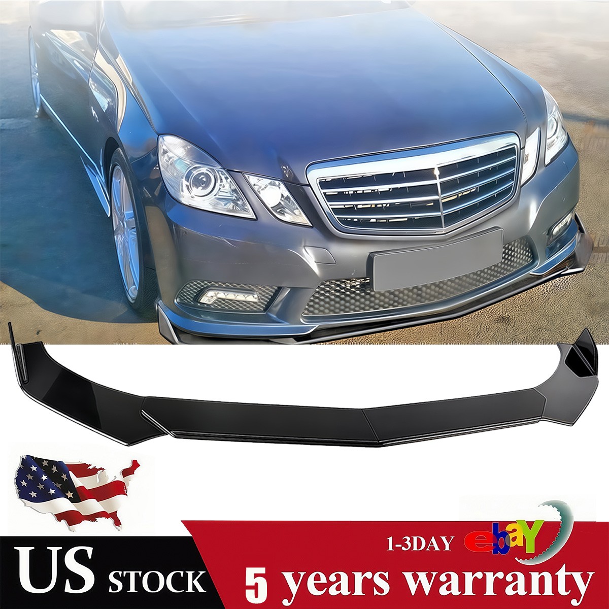 Glass Front Bumper Lip Splitter Spoiler Body For Mercedes Benz E350 E- E65 E63