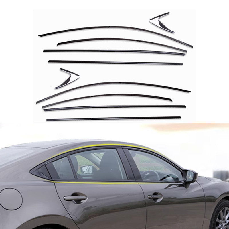 Stainless Steel ABS Window Strip Cover Trim for Mazda 6 Atenza 2018-2022 Black