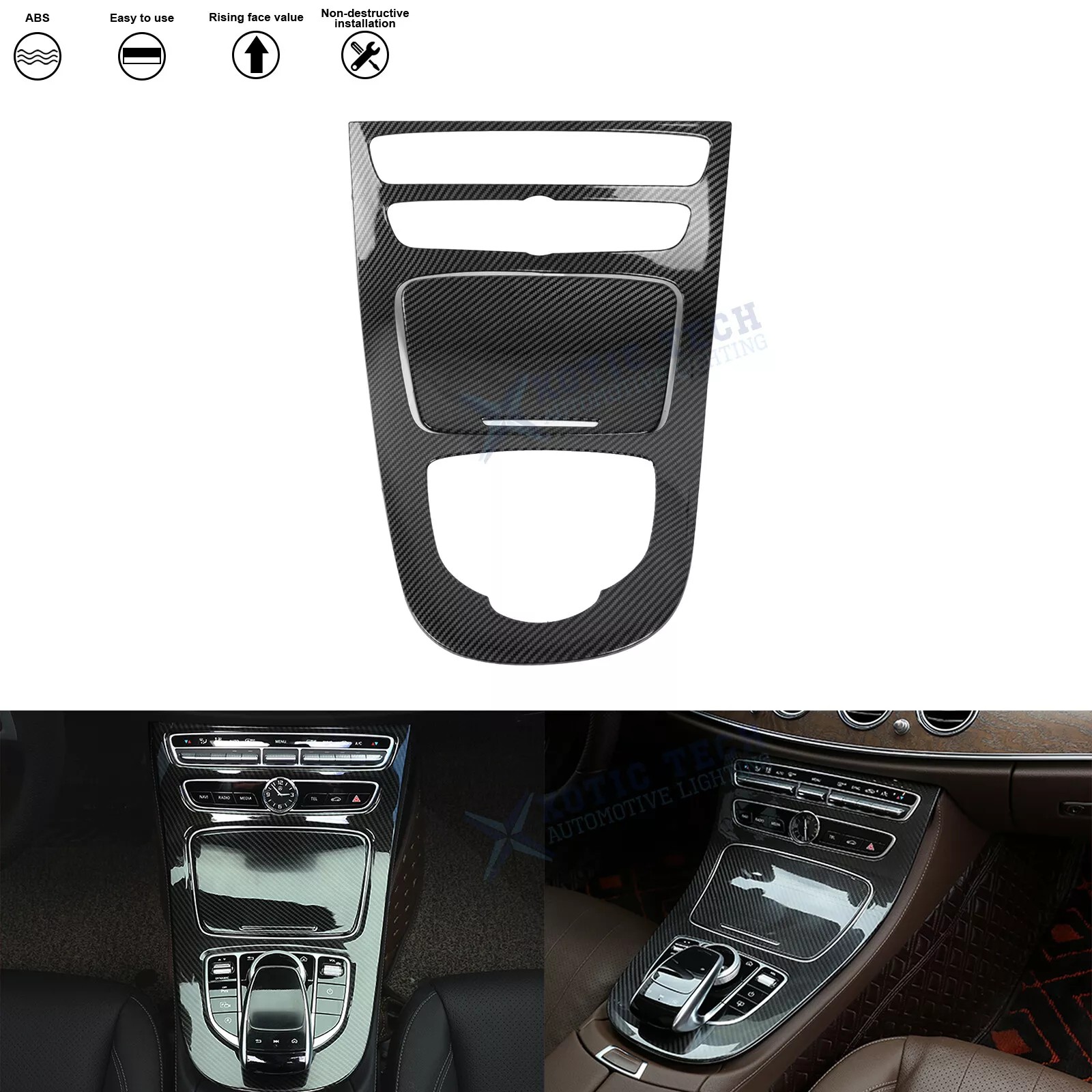 Console Gear Shift Frame Panel Cover Trim Fit Mercedes Benz E-Class W213 2016-18