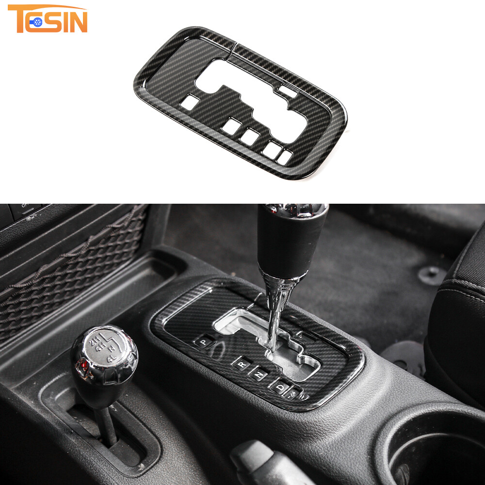 Carbon Fiber Gear Shift Panel Decor Cover Trim for 2011-2017 Jeep Wrangler JK