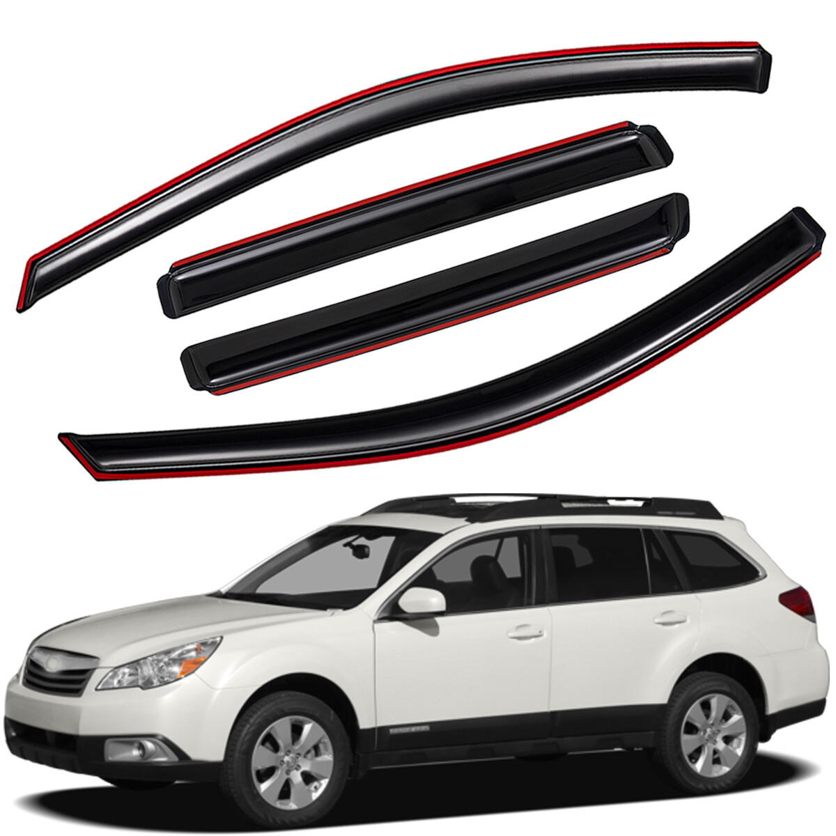 In-Channel Window Visors Sun Rain Guards Vent Shade for 2010-2014 Subaru Outback