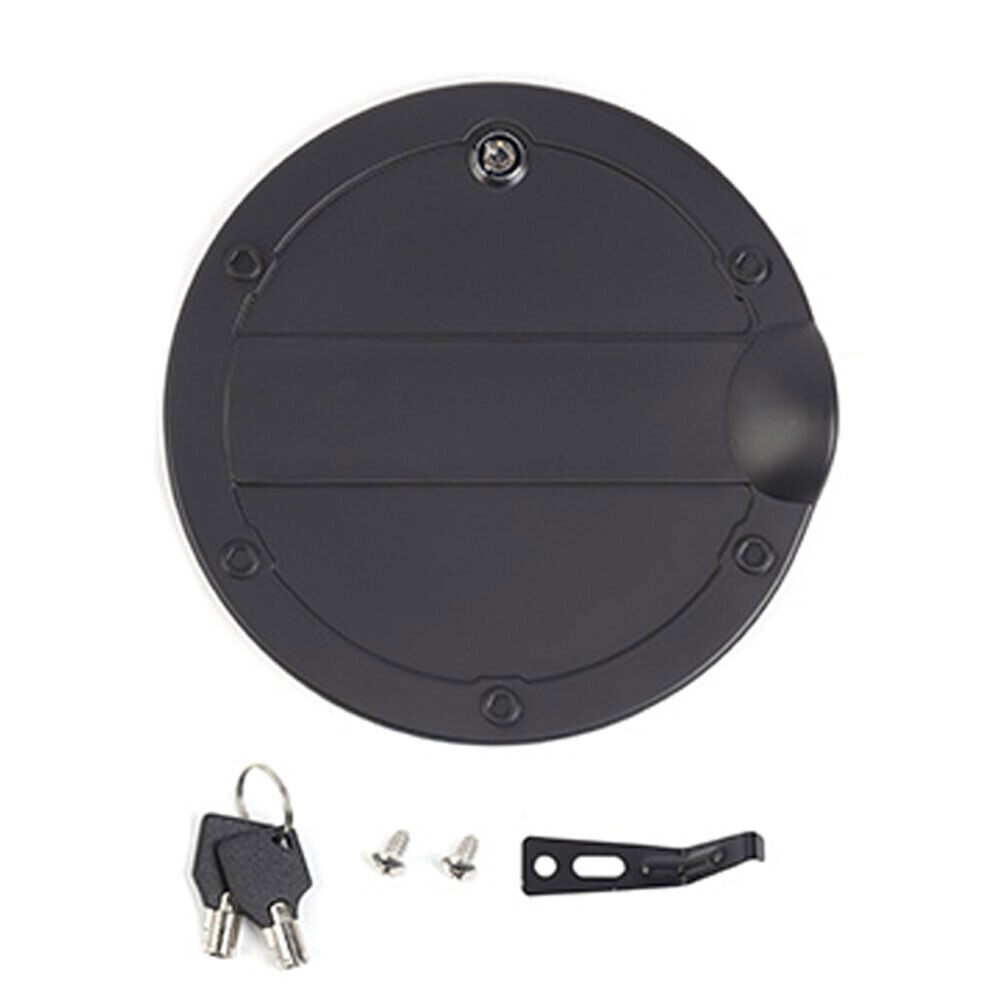 Black Locking Fuel Gas Filler Tank Door Cap Cover W/key Trim For Ford F150 15-20