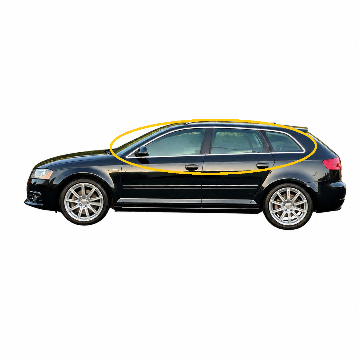 Window Molding Trim Full Set Chrome Cover For A3 Hatchback 2008-2012 S.STEEL
