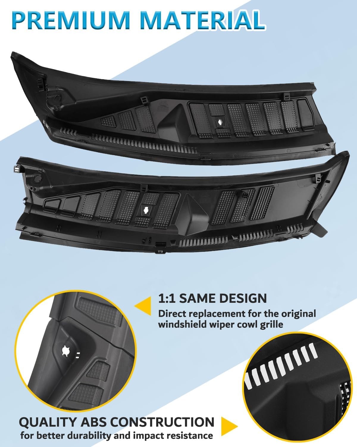 Cowl Top Panel Left & Right Side FL3Z-15022A68-D For Ford F-150 2015-2020