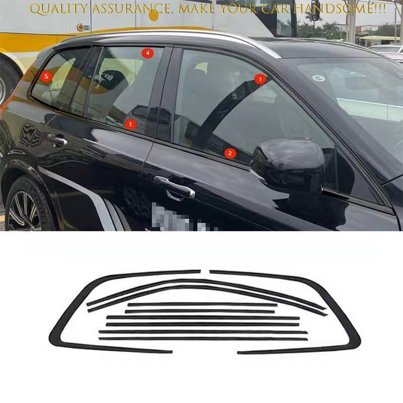 For Volvo XC90 2016-2021 Black Titanium Windows Strip Sill Molding Cover Trim