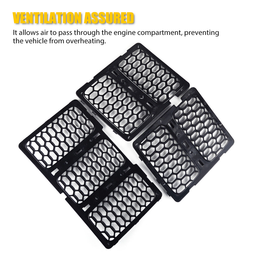 3PCS Front Mesh Honeycomb Insert Grill For 2014-2016 Jeep Grand Cherokee Black